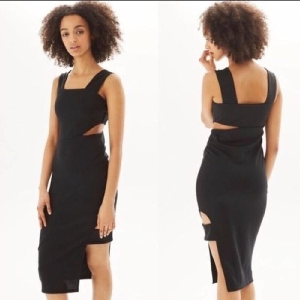 Topshop Wide Strap‎ Cutout Bodycon Midi Dress Size 2 New